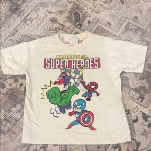 Zara Cream Marvel Super Heroes Kids Shirt